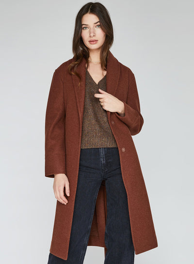 Rust orange coat for fall and winter